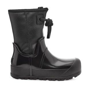 UGG Raincloud Lace Rain Snow BOOTS Size 39 8 8.5 Black Suede Waterproof NEW $175